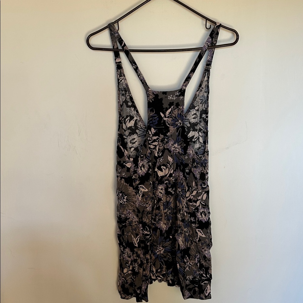 Free People sz 8 Black Combo Jump & Jive Floral Button-Down Mini Dress $108 - Picture 7 of 7
